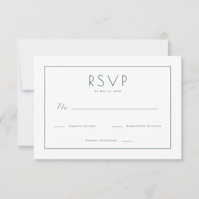 Elegant Black RSVP Card (Front)