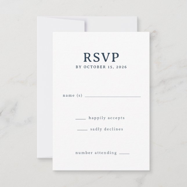 Elegant Black RSVP Card (Front)