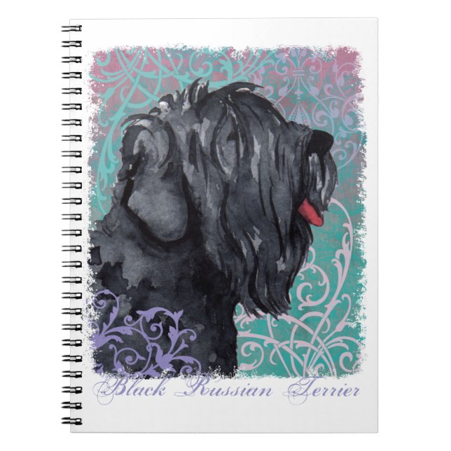 Elegant Black Russian Terrier Notebook (Front)