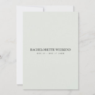 Elegant Black & Sage Bachelorette Weekend Card