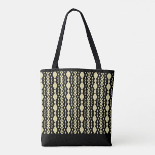 Elegant Black& Sand Beige Pattern Tote Bag