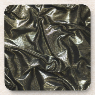 Elegant Black satin fabric look coaster