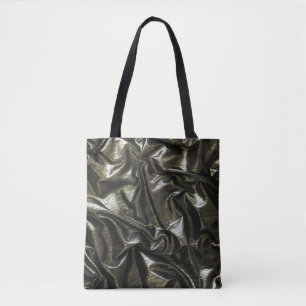 Elegant Black satin look tote Bag