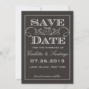 Elegant Black Save the Date Announcement
