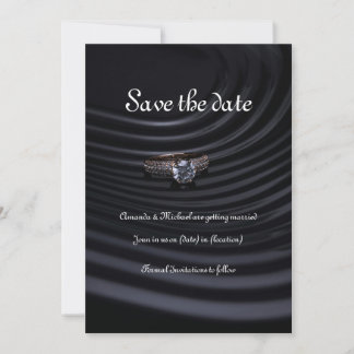 Elegant Black Save the Date Card
