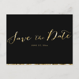 Elegant Black Save The Date Postcards