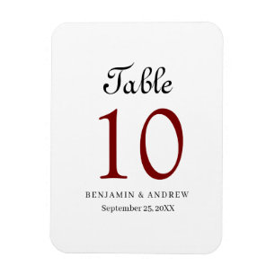 Elegant Black Script Acrylic Arch Table Number Magnet