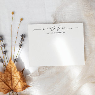 Elegant Black Script Calligraphy Personalised Name Card