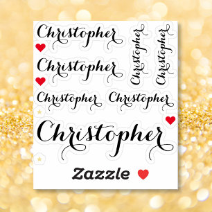 Elegant Black Script Name Stylish Custom Cut Vinyl