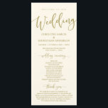 Elegant Black Script, Our Wedding Ceremony Program<br><div class="desc">Welcome to our wedding typography, Elegant Modern Romantic retro gold theme, Wedding Ceremony Program card. It is designed with scroll accent that can be personalised with custom/ personalised text for your bridal party, ceremony details, memorial notes and thank you message. If you are looking for other program card types and...</div>