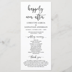 Elegant Black Script, Our Wedding Ceremony Program