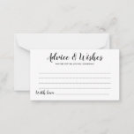 Elegant Black Script Wedding Advice & Wishes Card<br><div class="desc">Simple Elegant Black Script Wedding Advice & Wishes Card - Feel free to edit,  customise and personalise this simple yet beautiful wedding advice and wishes card. Edit options are available.</div>