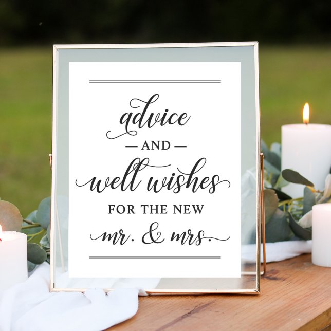 Elegant Black Script Wedding Well Wishes Poster (Creator Uploaded)