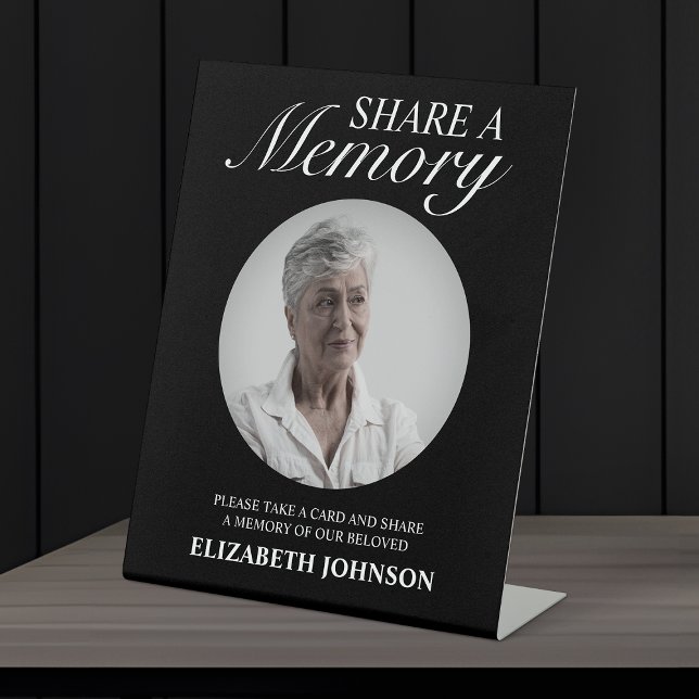Elegant Black Share A Memory Pedestal Sign (Creator Uploaded)
