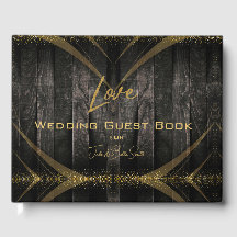 Elegant Black Shiny Rustic Wood Wedding