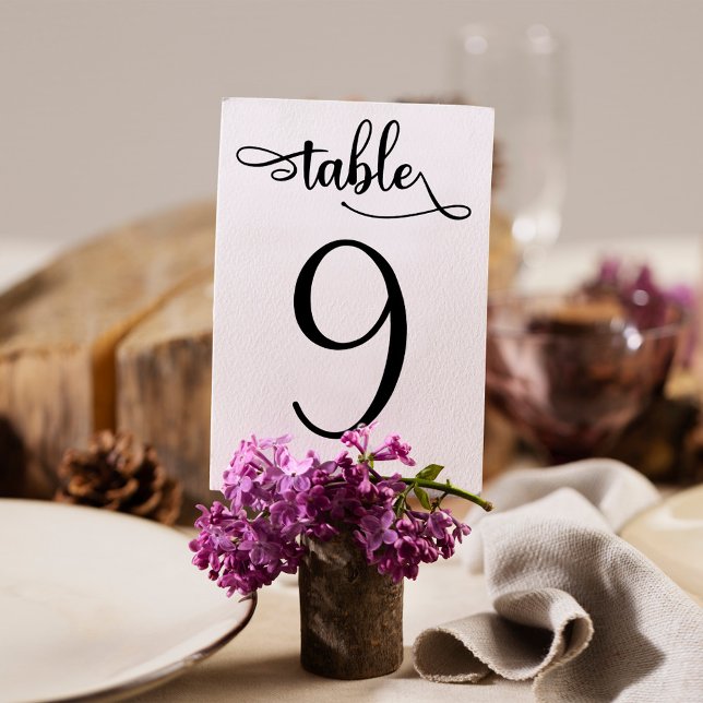 Elegant black sign | 3.5x5 table number | Table 9 (Creator Uploaded)