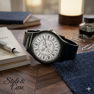 Elegant Black Silicone Strap Minimalist Watch