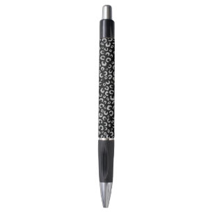 Elegant Black Silver Glitter Leopard Pattern