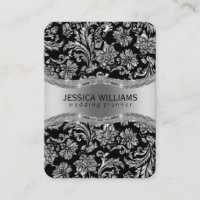 Elegant Black & Silver Grey Vintage Damasks