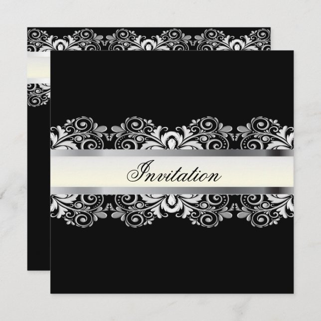 Elegant Black & Silver Party Templates (Front/Back)