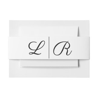 Elegant Black Simple Belly Band Invitation Belly Band