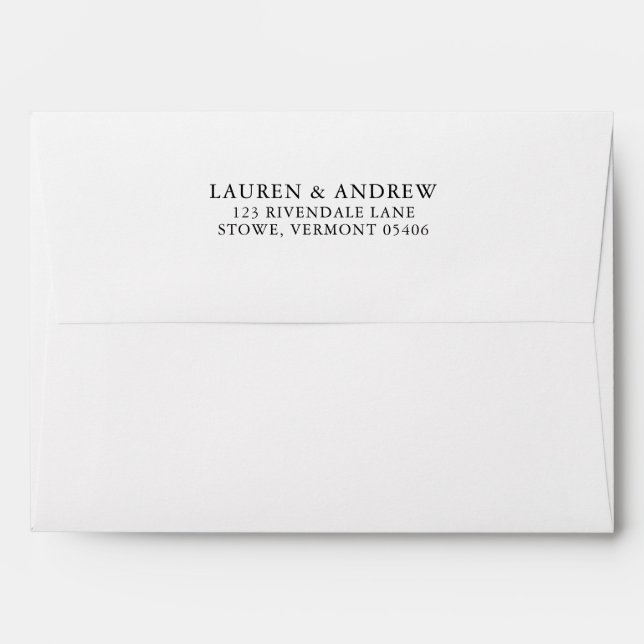 Elegant Black Simple Minimalist Envelope (Back (Top Flap))