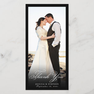 Elegant Black Simple Thank You 8x4 Photo Card
