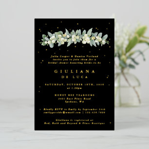 Elegant Black Snowberry+Eucalyptus Bridal Shower
