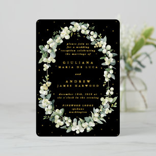 Elegant Black Snowberry+Eucalyptus Reception Only 