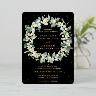 Elegant Black Snowberry+Eucalyptus Wreath Wedding