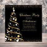 Elegant Black Sparkle Christmas Tree Party Invitation<br><div class="desc">Elegant Black Sparkle Christmas Tree Party Invitation. This design features an elegant winter design with a gold sparkle Christmas tree on a black holiday background. Perfect for a formal corporate company holiday party. Personalise this custom design with your own party details.</div>