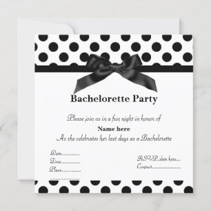 ELEGANT BLACK SPOT BACHELORETTE PARTY INVITATION