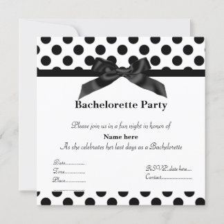 ELEGANT BLACK SPOT BACHELORETTE PARTY INVITATION