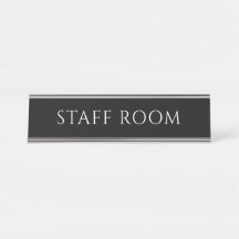Elegant Black Staff Room Name Plate