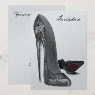 Elegant Black Stiletto Shoes Invitation