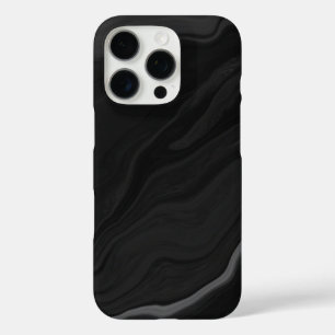 Elegant Black Stone Marble Pattern iPhone 16 Pro Case