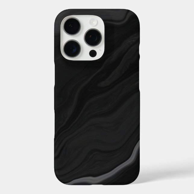 Elegant Black Stone Marble Pattern Case-Mate iPhone Case (Back)