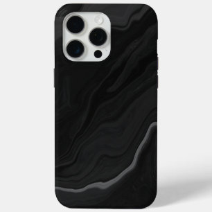 Elegant Black Stone Marble Pattern iPhone 15 Pro Max Case