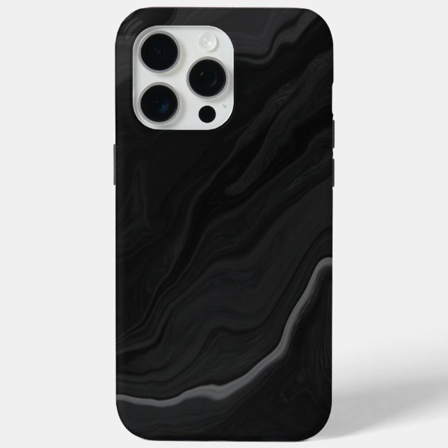 Elegant Black Stone Marble Pattern Case-Mate iPhone Case (Back)