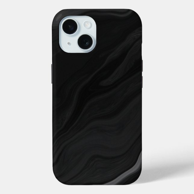 Elegant Black Stone Marble Pattern Case-Mate iPhone Case (Back)