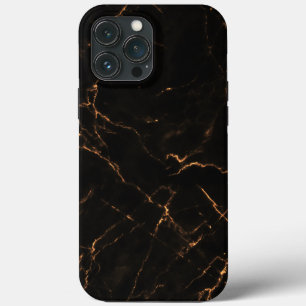 Elegant Black Stone Marble Pattern iPhone 13 Pro Max Case