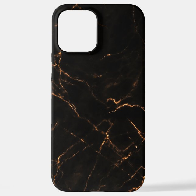 Elegant Black Stone Marble Pattern iPhone Case (Back)