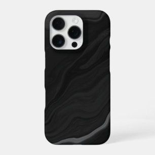 Elegant Black Stone Marble Pattern iPhone 16 Pro Case