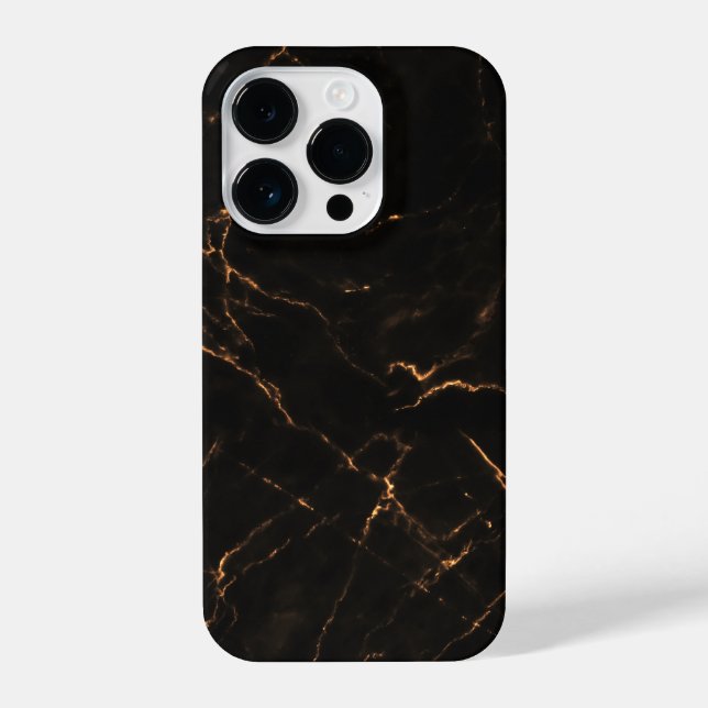 Elegant Black Stone Marble Pattern iPhone Case (Back)