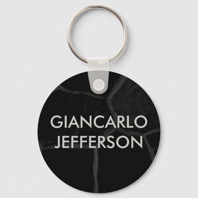 Elegant Black Stone Minimalist Style Professional Key Ring (Front)