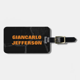 Elegant Black Stone Minimalist Style Professional Luggage Tag