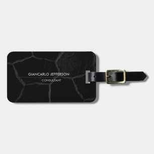 Elegant Black Stone Minimalist Style Professional Luggage Tag
