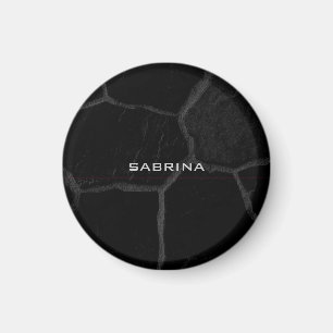 Elegant Black Stone Minimalist Stylish Modern Magnet