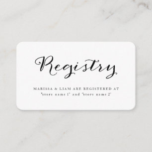 Elegant Black Stripes Wedding Registry Cards