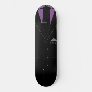 Elegant Black Suit - Add Your Name Skateboard